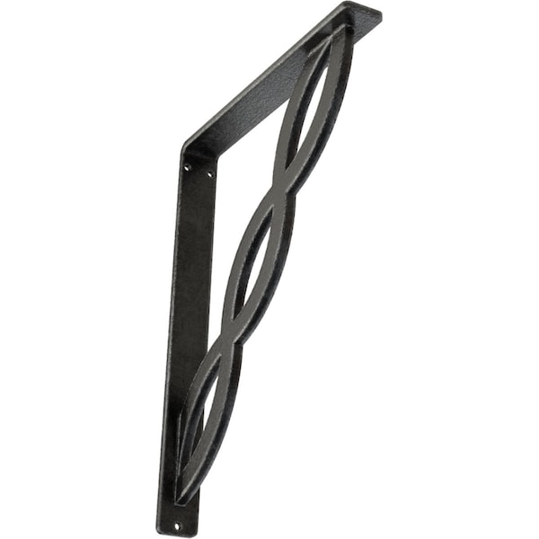 Ekena Millwork Loera Wrought Iron Bracket, (Single center brace), Antiqued Pewter 1 1/2"W x 10"D x 12"H BKTM01X10X12SLOAPW - main